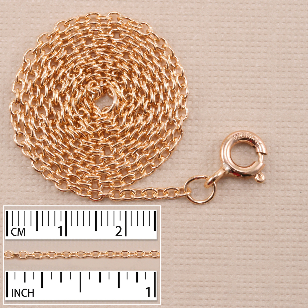Chain & Clasps Gold Filled 1.5mm Cable Chain, 18" - Spring Ring Clasp